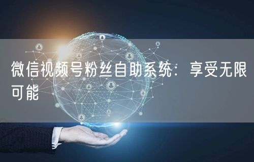 微信视频号粉丝自助系统：享受无限可能
